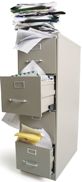 unoprganized filing cabinet systems